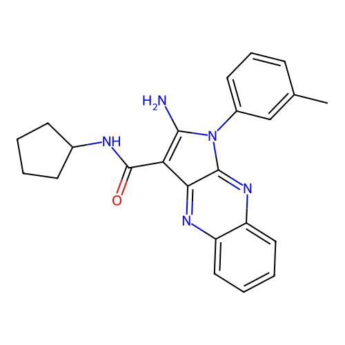2-amino-N-cyclopentyl-1-(3-methylphenyl)-1H-pyrrolo[2,3-b]quinoxaline-3-carboxamide structure
