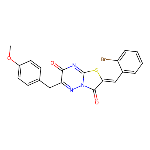 (2Z)-2-[(2-bromophenyl)methylidene]-6-[(4-methoxyphenyl)methyl]-[1,3]thiazolo[3,2-b][1,2,4]triazine-3,7-dione structure