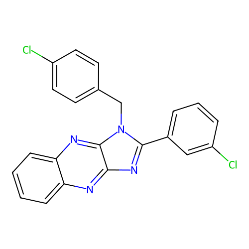 1-(4-chlorobenzyl)-2-(3-chlorophenyl)-1H-imidazo[4,5-b]quinoxaline structure
