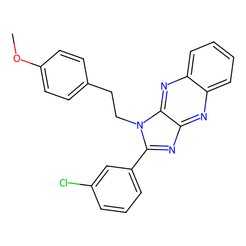 2-(3-chlorophenyl)-1-[2-(4-methoxyphenyl)ethyl]-1H-imidazo[4,5-b]quinoxaline structure