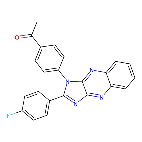 1-(4-(2-(4-fluorophenyl)-1H-imidazo[4,5-b]quinoxalin-1-yl)phenyl)ethanone structure