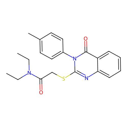 N,N-Diethyl-2-((3-(4-methyl-PH)-4-oxo-3,4-dihydro-2-quinazolinyl)thio)acetamide structure
