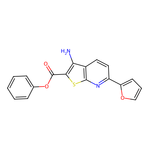 Phenyl 3-amino-6-(furan-2-yl)thieno[2,3-b]pyridine-2-carboxylate structure