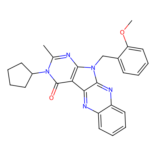 3-cyclopentyl-11-(2-methoxybenzyl)-2-methyl-3,11-dihydro-4H-pyrimido[5',4':4,5]pyrrolo[2,3-b]quinoxalin-4-one structure
