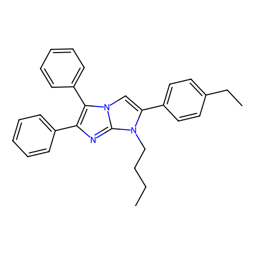 1-butyl-2-(4-ethylphenyl)-5,6-diphenyl-1H-imidazo[1,2-a]imidazole structure