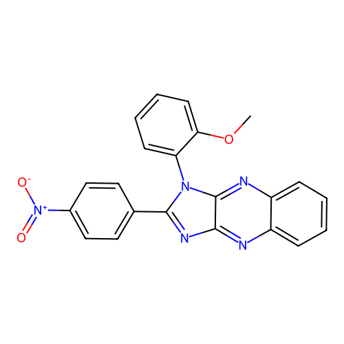 1-(2-methoxyphenyl)-2-(4-nitrophenyl)-1H-imidazo[4,5-b]quinoxaline structure