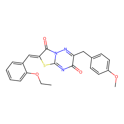 (2Z)-2-[(2-ethoxyphenyl)methylidene]-6-[(4-methoxyphenyl)methyl]-[1,3]thiazolo[3,2-b][1,2,4]triazine-3,7-dione structure