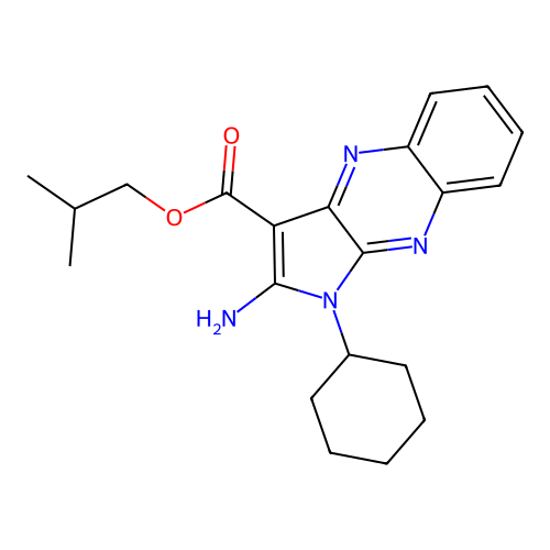 2-methylpropyl 2-amino-1-cyclohexyl-1H-pyrrolo[2,3-b]quinoxaline-3-carboxylate structure