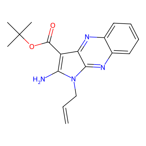 tert-butyl 2-amino-1-(prop-2-en-1-yl)-1H-pyrrolo[2,3-b]quinoxaline-3-carboxylate structure