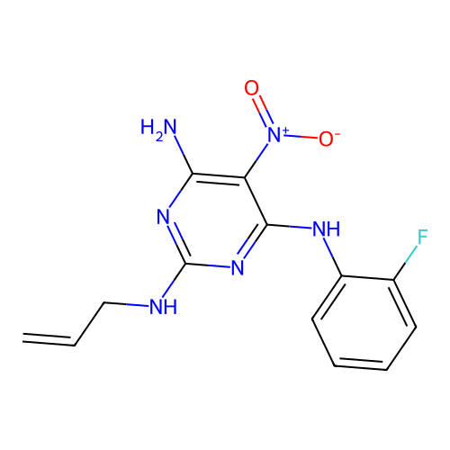 [6-Amino-5-nitro-2-(prop-2-enylamino)pyrimidin-4-yl](2-fluorophenyl)amine structure