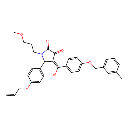 (4E)-4-(hydroxy{4-[(3-methylbenzyl)oxy]phenyl}methylidene)-1-(3-methoxypropyl)-5-[4-(prop-2-en-1-yloxy)phenyl]pyrrolidine-2,3-dione structure
