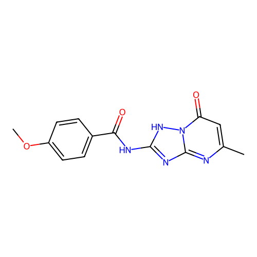 N-(7-hydroxy-5-methyl[1,2,4]triazolo[1,5-a]pyrimidin-2-yl)-4-methoxybenzamide structure