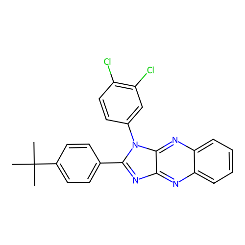 2-(4-tert-butylphenyl)-1-(3,4-dichlorophenyl)-1H-imidazo[4,5-b]quinoxaline structure