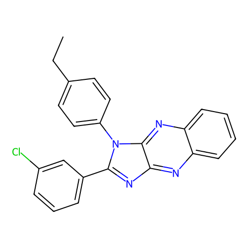 2-(3-chlorophenyl)-1-(4-ethylphenyl)-1H-imidazo[4,5-b]quinoxaline structure