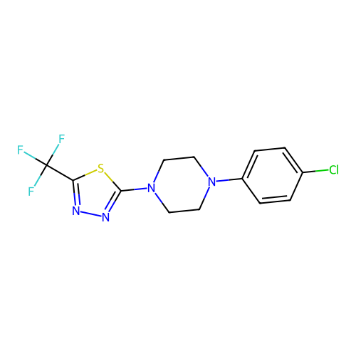 1-(4-Chlorophenyl)-4-[5-(trifluoromethyl)-1,3,4-thiadiazol-2-yl]piperazine structure