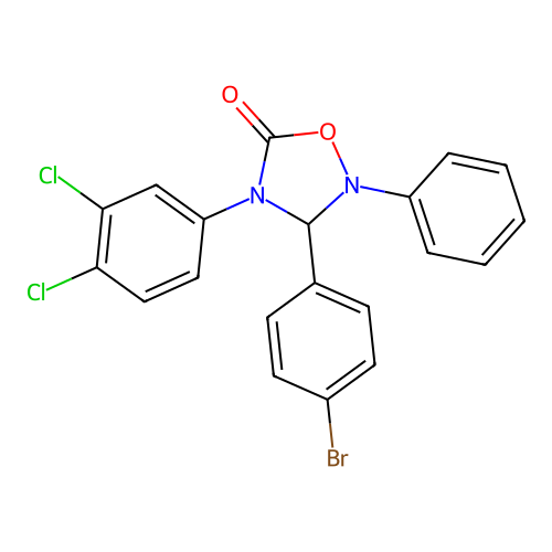 3-(4-Bromophenyl)-4-(3,4-dichlorophenyl)-2-phenyl-1,2,4-oxadiazolidin-5-one structure