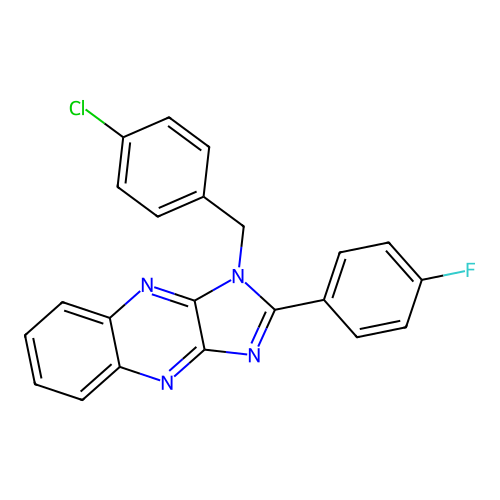 1-(4-chlorobenzyl)-2-(4-fluorophenyl)-1H-imidazo[4,5-b]quinoxaline structure