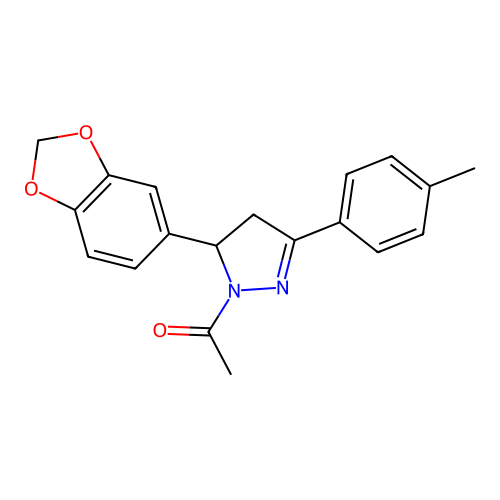 1-(5-Benzo[1,3]dioxol-5-yl-3-p-tolyl-4,5-dihydro-pyrazol-1-yl)-ethanone structure