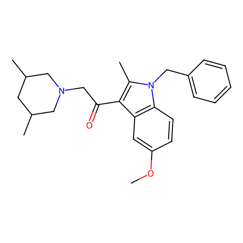 1-(1-benzyl-5-methoxy-2-methyl-1H-indol-3-yl)-2-(3,5-dimethylpiperidin-1-yl)ethanone structure