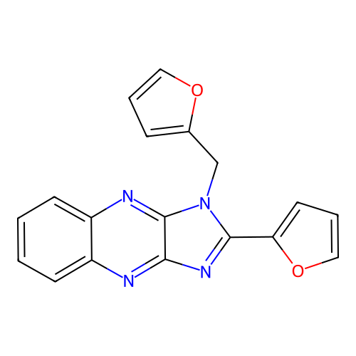 2-(furan-2-yl)-1-(furan-2-ylmethyl)-1H-imidazo[4,5-b]quinoxaline structure