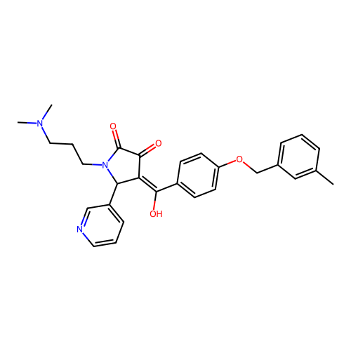 1-[3-(dimethylamino)propyl]-3-hydroxy-4-{4-[(3-methylphenyl)methoxy]benzoyl}-5-(pyridin-3-yl)-2,5-dihydro-1H-pyrrol-2-one structure