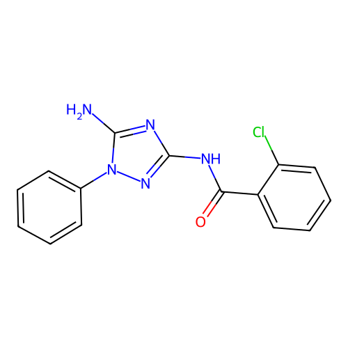 N-(5-amino-1-phenyl-1H-1,2,4-triazol-3-yl)-2-chlorobenzamide structure