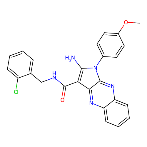 2-amino-N-(2-chlorobenzyl)-1-(4-methoxyphenyl)-1H-pyrrolo[2,3-b]quinoxaline-3-carboxamide structure