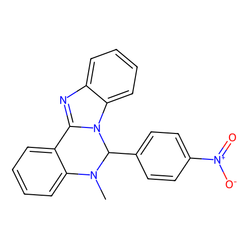 5-Methyl-6-(4-nitrophenyl)-5,6-dihydrobenzimidazo[1,2-c]quinazoline structure