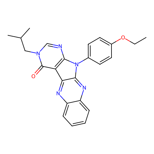 11-(4-ethoxyphenyl)-3-(2-methylpropyl)-3,11-dihydro-4H-pyrimido[5',4':4,5]pyrrolo[2,3-b]quinoxalin-4-one structure