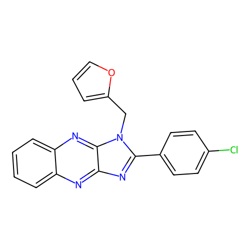 2-(4-Chlorophenyl)-3-(2-furanylmethyl)imidazo[4,5-b]quinoxaline structure