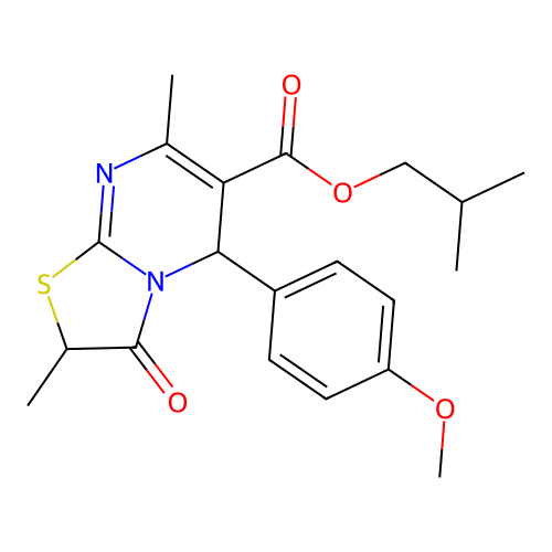 2-methylpropyl 5-(4-methoxyphenyl)-2,7-dimethyl-3-oxo-2,3-dihydro-5H-[1,3]thiazolo[3,2-a]pyrimidine-6-carboxylate structure