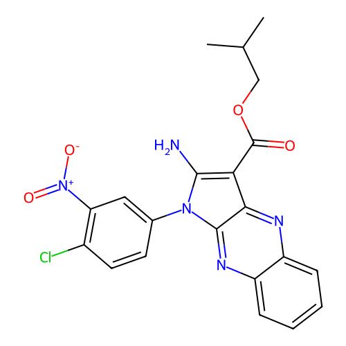 2-methylpropyl 2-amino-1-(4-chloro-3-nitrophenyl)pyrrolo[3,2-b]quinoxaline-3-carboxylate structure