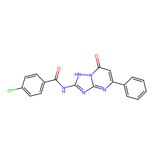 4-chloro-N-(7-hydroxy-5-phenyl[1,2,4]triazolo[1,5-a]pyrimidin-2-yl)benzamide structure