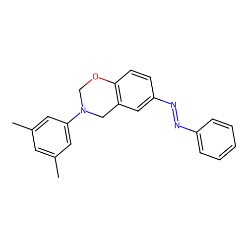 3-(3,5-dimethylphenyl)-6-[(E)-phenyldiazenyl]-3,4-dihydro-2H-1,3-benzoxazine structure