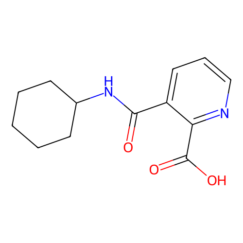 2-Pyridinecarboxylic acid, 3-[(cyclohexylamino)carbonyl]- structure