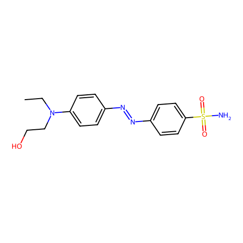 p-((p-(Ethyl(2-hydroxyethyl)amino)phenyl)azo)benzenesulphonamide structure