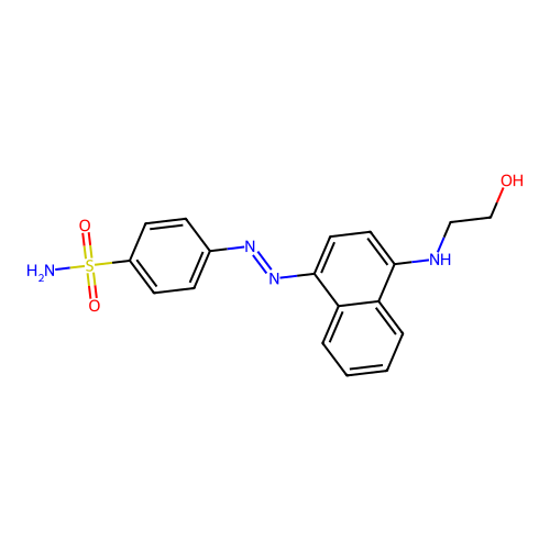 P-[[4-[(2-Hydroxyethyl)amino]-1-naphthyl]azo]benzenesulphonamide structure