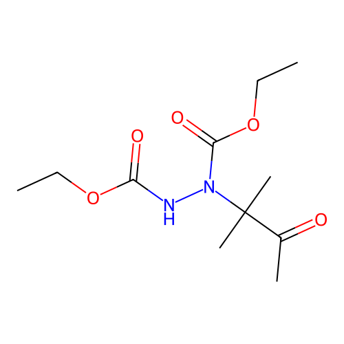 Diethyl 1-(2-methyl-3-oxobutan-2-yl)hydrazine-1,2-dicarboxylate structure