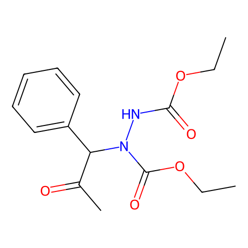 Diethyl 1-(2-oxo-1-phenylpropyl)hydrazine-1,2-dicarboxylate structure