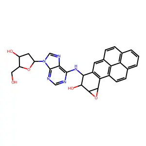 Adenosine, 2'-deoxy-N-(7,8,8a,9a-tetrahydro-8-hydroxybenzo(10,11)chryseno(3,4-b)oxirene-7-yl)-, (7R-(7alpha,8beta,8aalpha,9aalpha))- structure