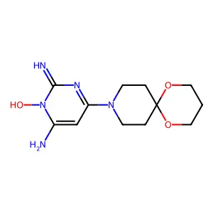 6-Amino-4-(1,5-dioxa-9-azaspiro(5.5)undecan-9-yl)-2-iminopyrimidin-1(2H)-ol structure
