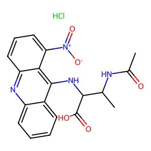 Butanoic acid, 3-(acetylamino)-2-((1-nitro-9-acridinyl)amino)-, monohydrochloride structure