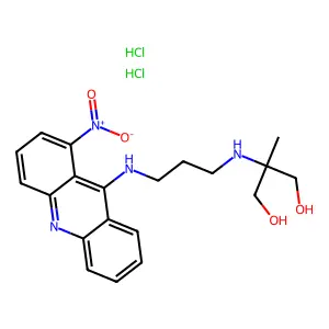 1,3-Propanediol, 2-methyl-2-((3-((1-nitro-9-acridinyl)amino)propyl)amino)-, dihydrochloride structure