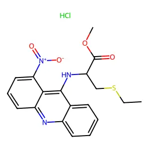L-Cysteine, S-ethyl-N-(1-nitro-9-acridinyl)-, methyl ester, monohydrochloride structure