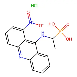Phosphonic acid, (1-((1-nitro-9-acridinyl)amino)ethyl)-, monohydrochloride structure