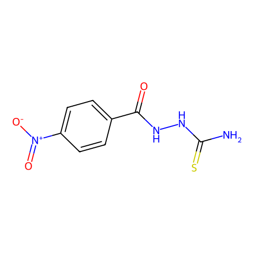 Benzoic acid, 4-nitro-, 2-(aminothioxomethyl)hydrazide structure