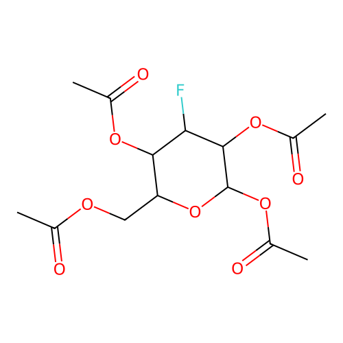 beta-D-Glucopyranose, 3-deoxy-3-fluoro-, tetracetate structure
