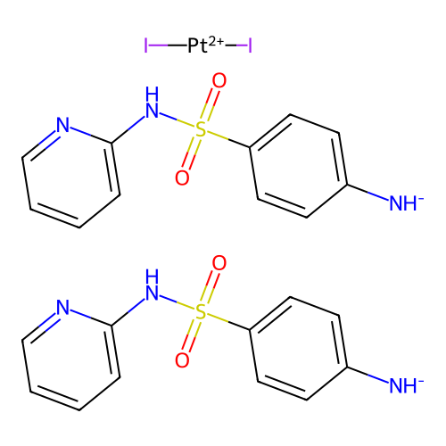 Diiodoplatinum(2+); [4-(pyridin-2-ylsulfamoyl)phenyl]azanide structure