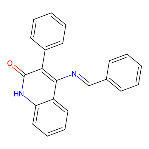 4-(benzylideneamino)-3-phenyl-1H-quinolin-2-one structure