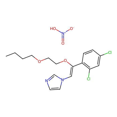 1H-Imidazole, 1-(2-(2-butoxyethoxy)-2-(2,4-dichlorophenyl)ethenyl)-, mononitrate structure
